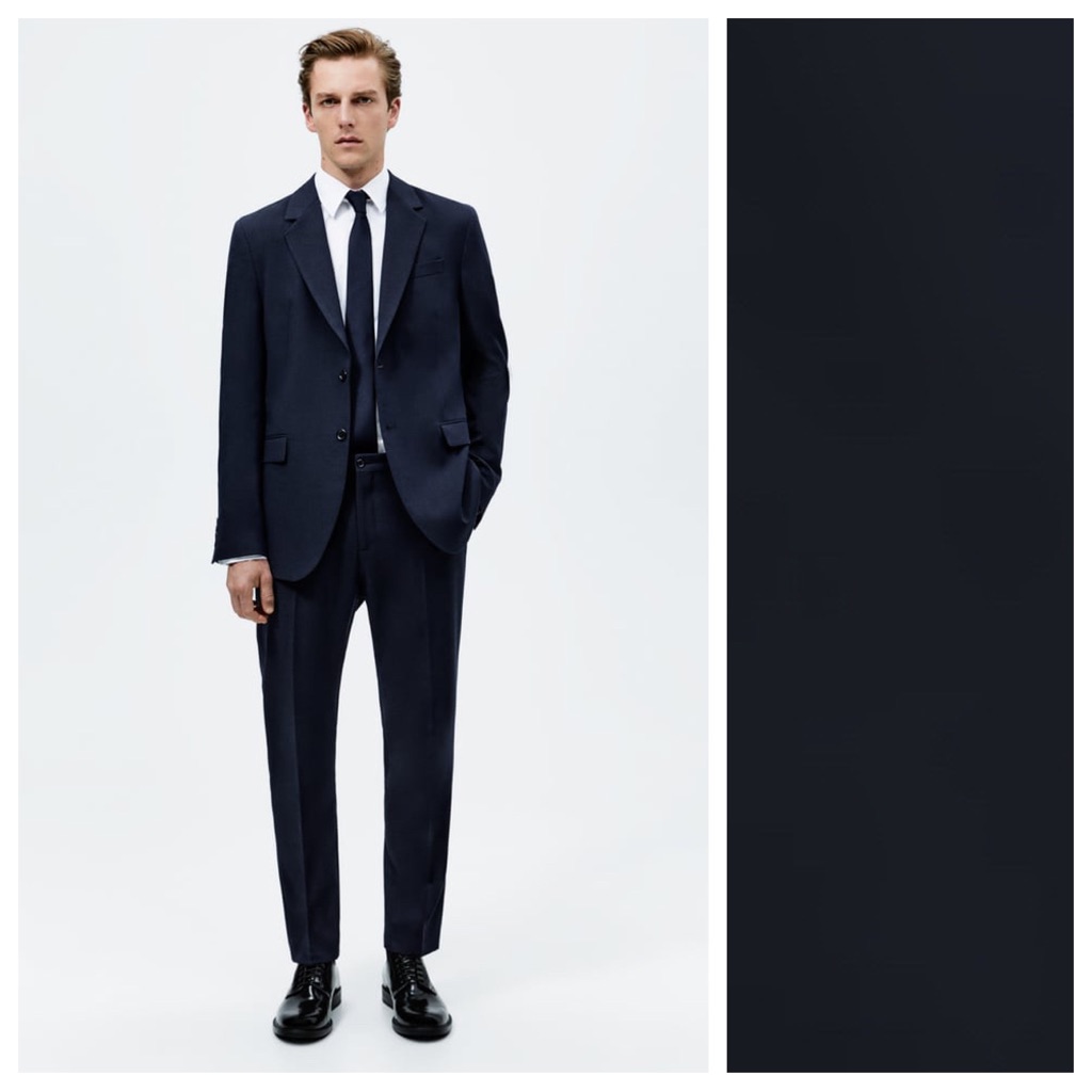 Nwt. Zara Man Navy Textured Suit Blazer. Size 38.